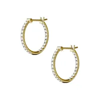 14k Yellow Gold 0.44 CT. T.W. Created Moissanite Hoop Earrings