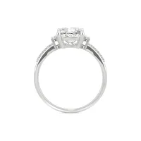 Bague de fiançailles en or blanc 14 ct avec moissanite taille coussin 1,81 PT