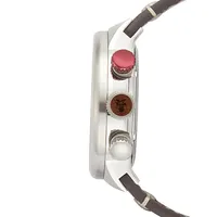 Montre chronographe en acier inoxydable Harness avec bracelet en cuir