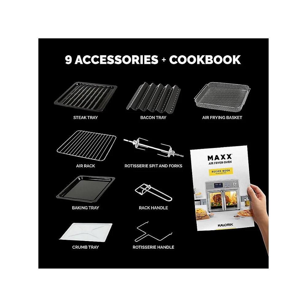 Friteuse numérique à air chaud en acier inoxydable Maxx 26 QT, AFO 46045 SS