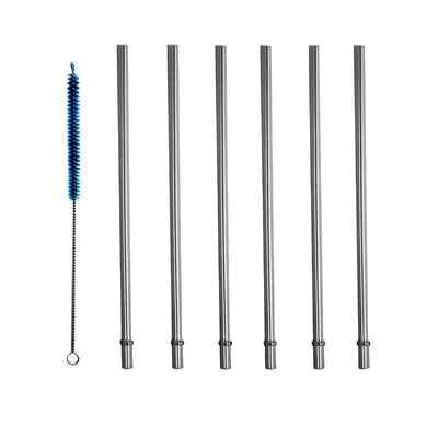 6-Piece Reusable Stainless Steel Straws