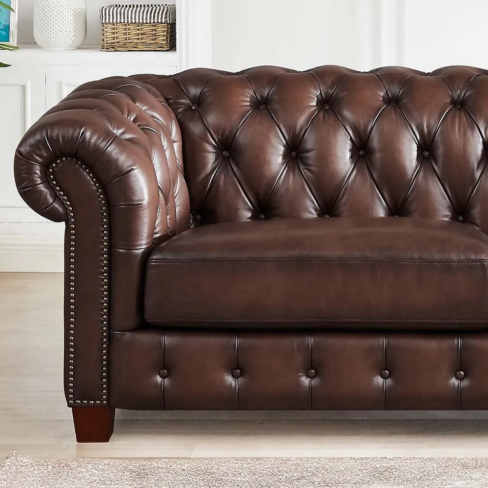 Kingston 88.5 In. Leather Sofa