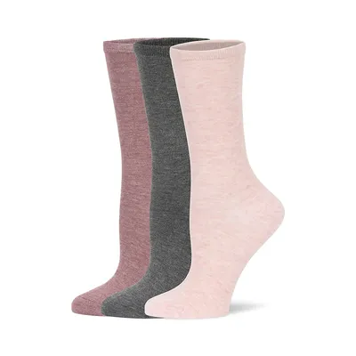 Women's Silk Basic 3-Pair Crew Socks