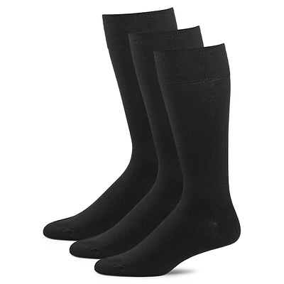 Men's 3-Pair Modal-Blend Flat-Knit Crew Socks