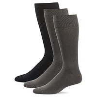 Men's 3-Pair Modal-Blend Flat-Knit Crew Socks