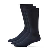 Men's 3-Pair Modal-Blend Flat-Knit Crew Socks