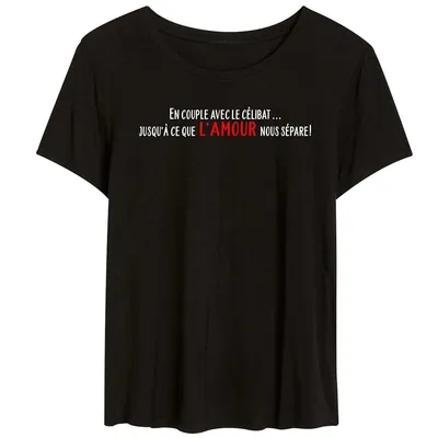 “célibataire” Round Neck T-shirt