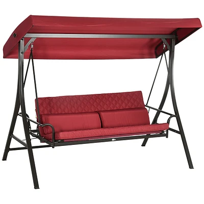 3 Person Patio Swing Chair Bench