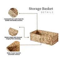 Water Hyacinth Storage Baskets For Home Decor (pack Of 2)