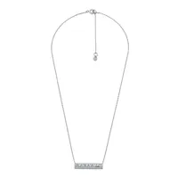 Women's Premium Boxed Gifting Sterling Silver Tapered Baguette Bar Pendant And Earrings Giftset