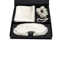 Pure Mulberry Silk 4-Piece Sleep Mask, Pillowcase & Hair Scrunchies Dream Set - $177 Value