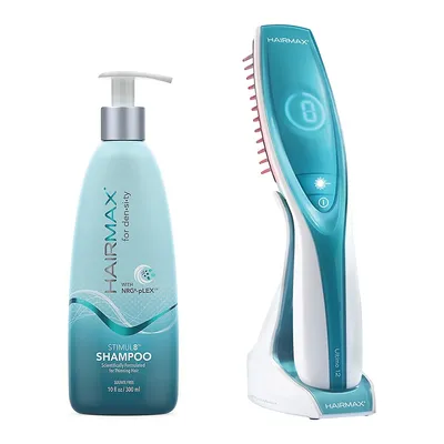 Hairmax Ultima 12 LaserComb Hair Growth Device & Shampoo Bundle