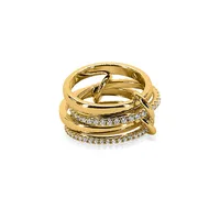 Rosline 18K Goldplated & Cubic Zirconia Ring