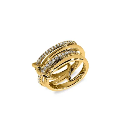Rosline 18K Goldplated & Cubic Zirconia Ring