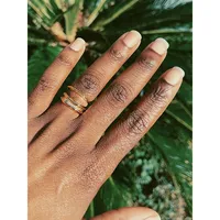 Hedron 14K Goldplated Bevelled 3-Row Ring