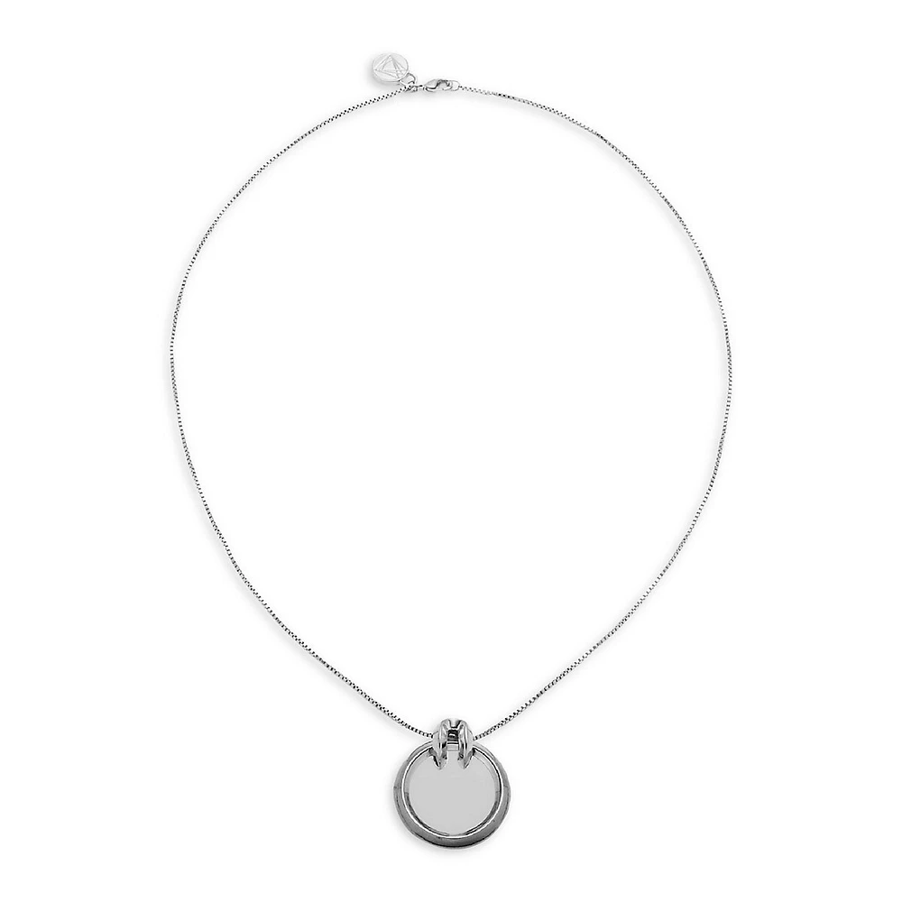 Collier à pendentif plaqué rhodium Marcy 51 cm