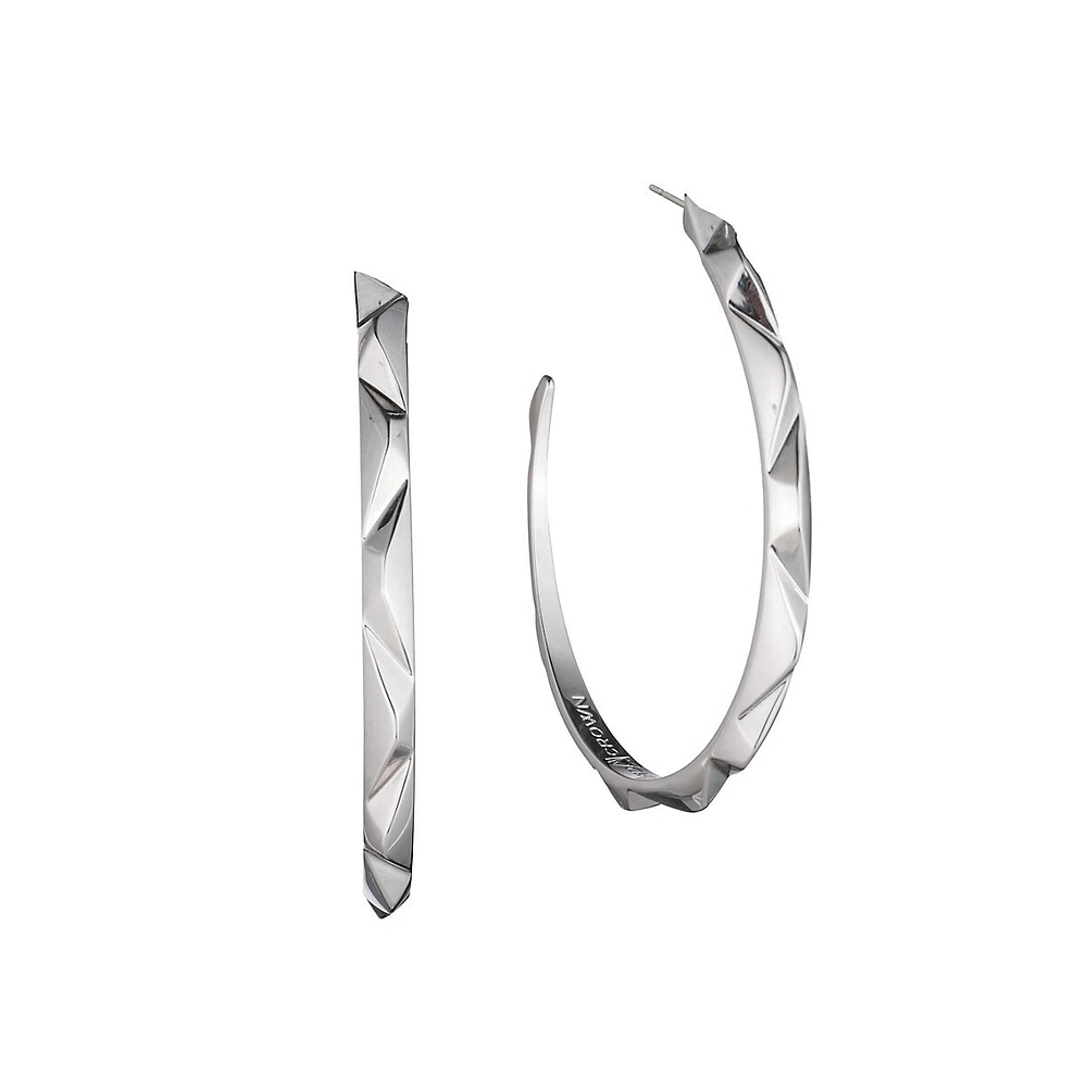 Anneaux d'oreilles Prizm en laiton plaqué rhodium