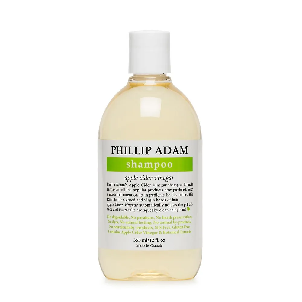 Phillip Adam Shampooing au vinaigre de cidre de pomme pour tous les types de cheveux, sans sulfate et sans paraben, parfum original de pomme verte, 355 ML