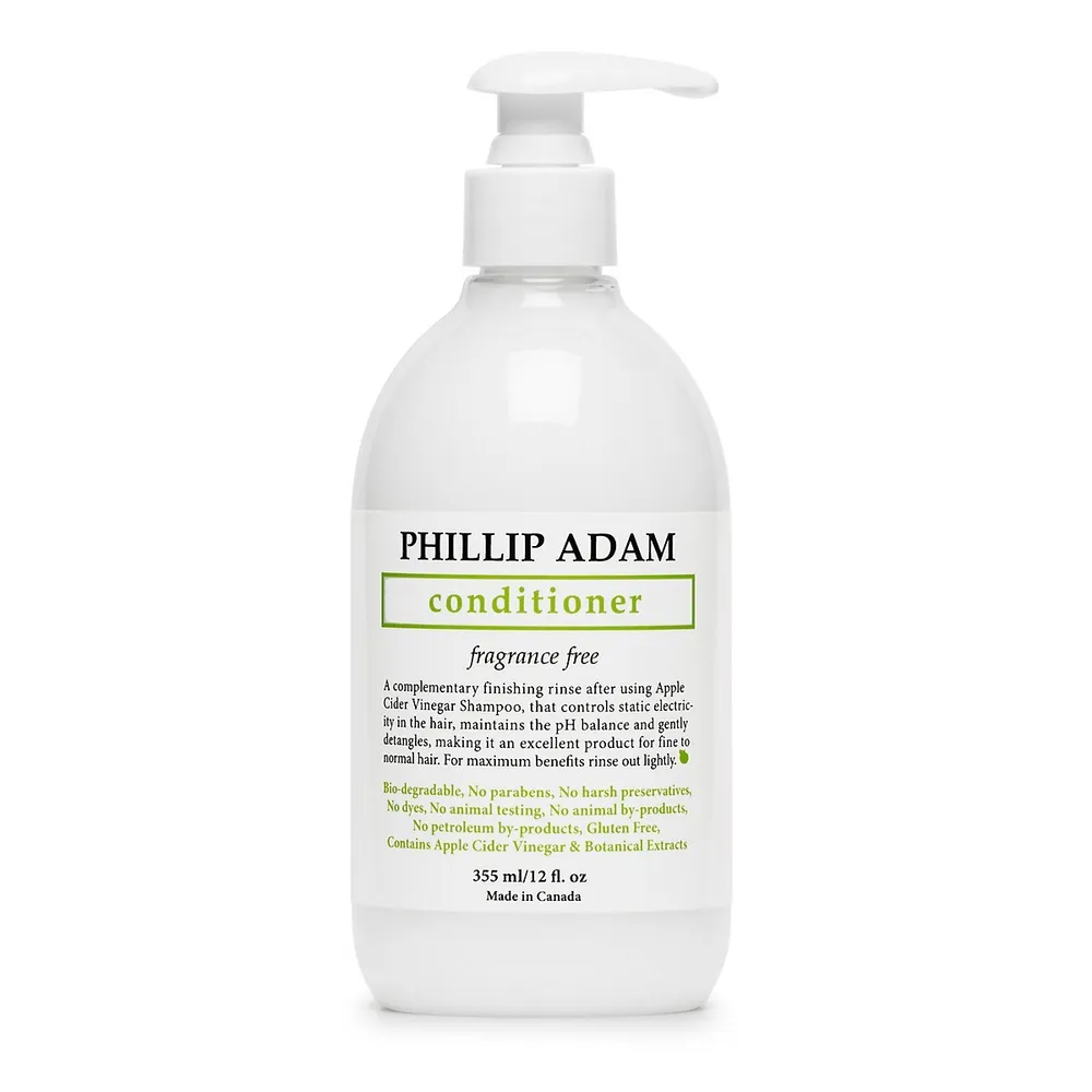 Phillip Adam Après-shampooing non parfumé, formule au vinaigre de cidre de pomme, sans parabènes, pour tous les types de cheveux, 355 ML