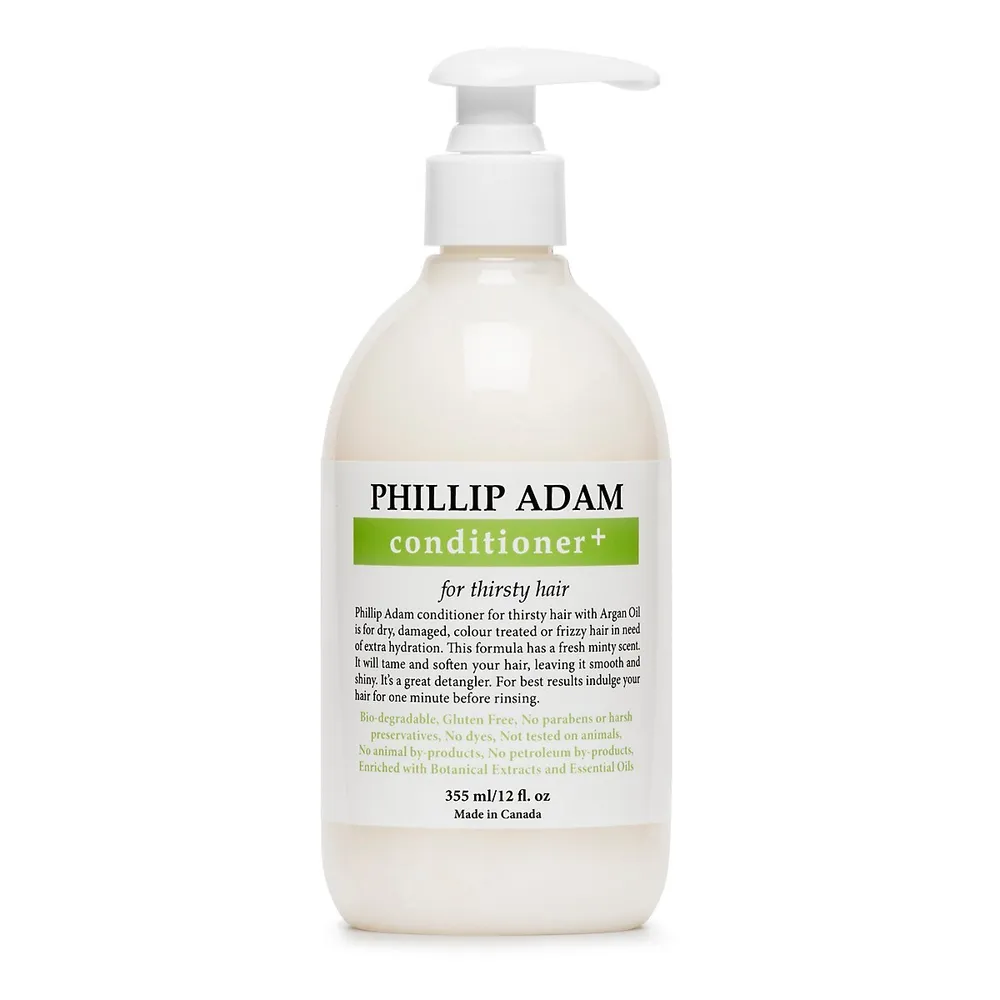 Phillip Adam Thirsty Hair Conditioner + pour cheveux abîmés, enrichi en huile d'argan, 355 ml