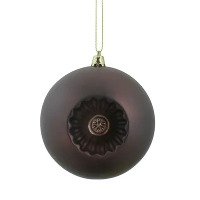 6ct Brown Shatterproof Matte Christmas Ball Ornaments 4" (100mm)