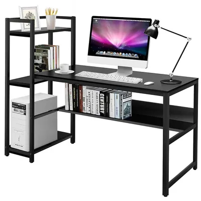 Multi-functional Computer Desk With 4-tier Storage Shelves
