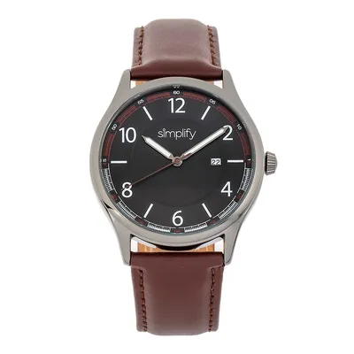 The 6900 Leather-band Watch W/ Date