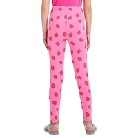 Girl's Strawberry-Print Leggings