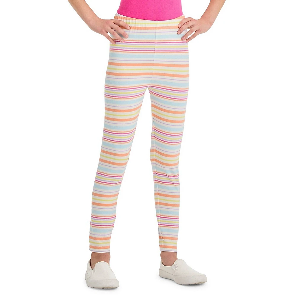 Girl's Striped Leggings