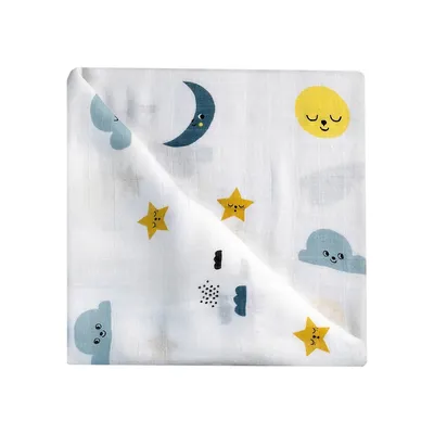 Couverture à emmailloter pour bébé à imprimé de lunes et d'étoiles Swantje Hinrichsen