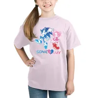 Sega Sonic The Hedgehog & Amy Love Kids Pink T-shirt
