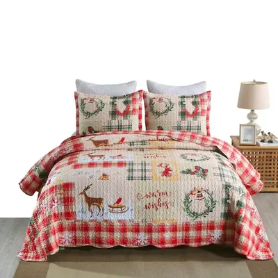 Christmas Quilt Lightweight Bedspread Set