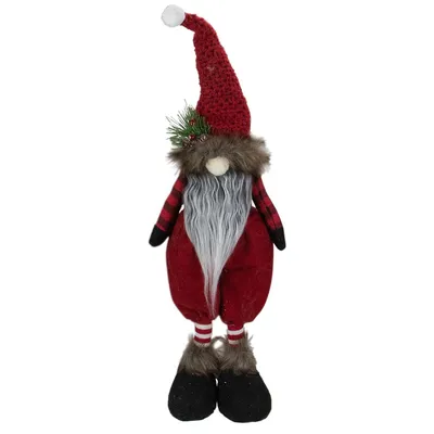 17" Red And Black Buffalo Plaid Gnome Christmas Figure