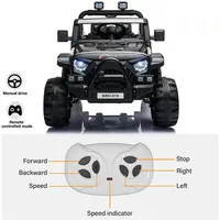 12v Jeep With Angry Face Grill Kids Ride On Car Toy Lights And Remote Control