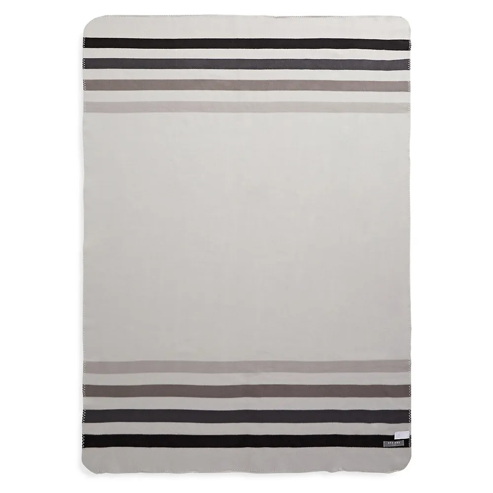 Classic Sterling Stripe Polar Fleece Throw