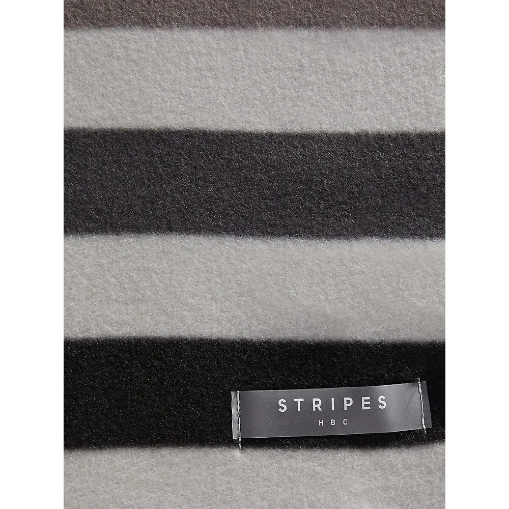 Classic Sterling Stripe Polar Fleece Throw