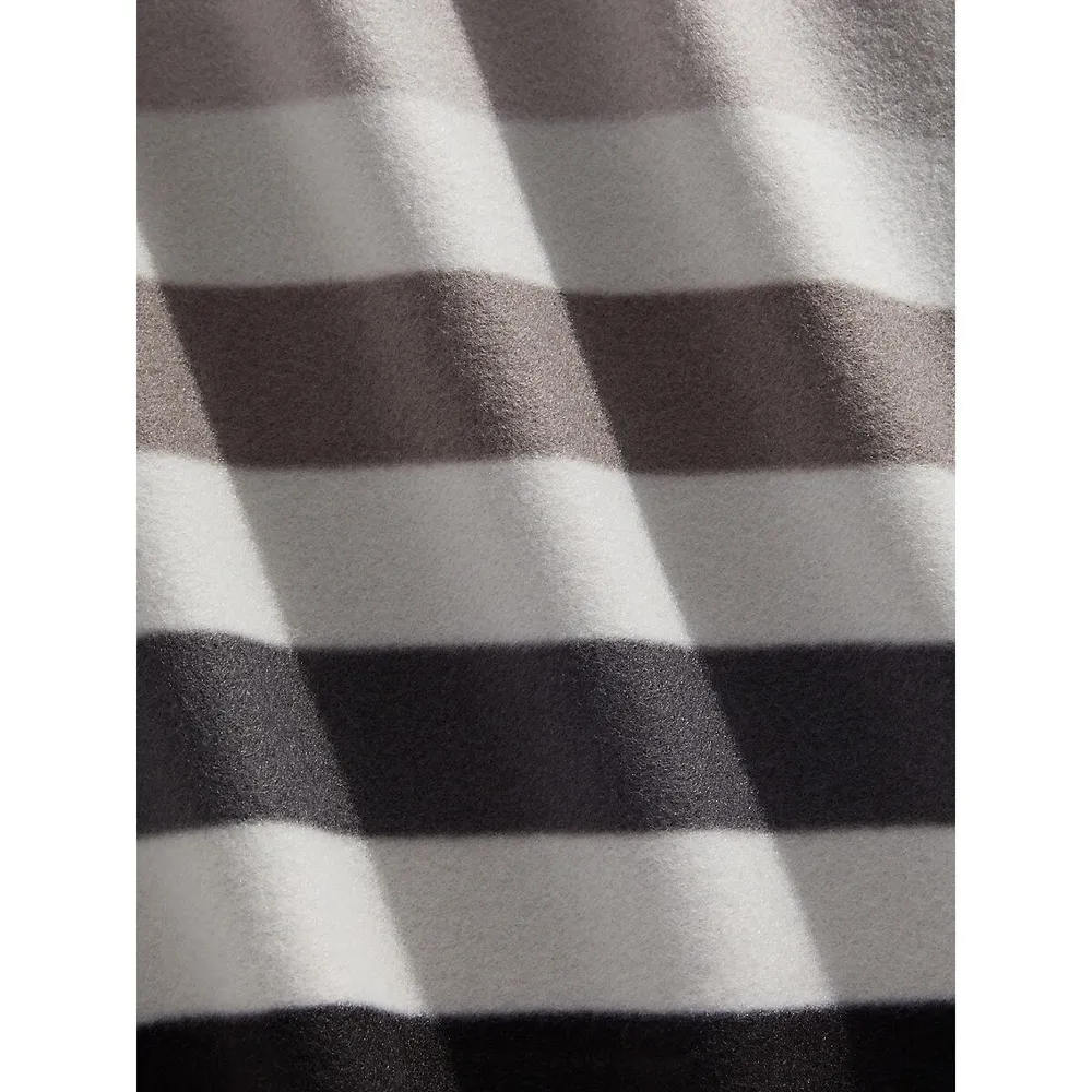 Classic Sterling Stripe Polar Fleece Throw