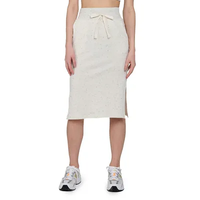 Flecked Terry Knee Length Skirt