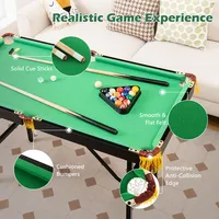 47" Folding Billiard Table Pool Game Table Indoor Kids W/ Cues Brush Chalk Green
