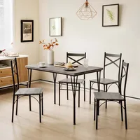 5-piece Dining Table Set Modern Rectangular Dining Table & 4 Dining Chairs Set