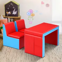 Multi-functional Kids Sofa Table Chair Set Couch Storage Box Furniture Bedroom