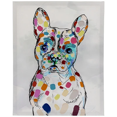 Bulldog Watercolor Canvas Wall Art, 19.5" X 15.75"
