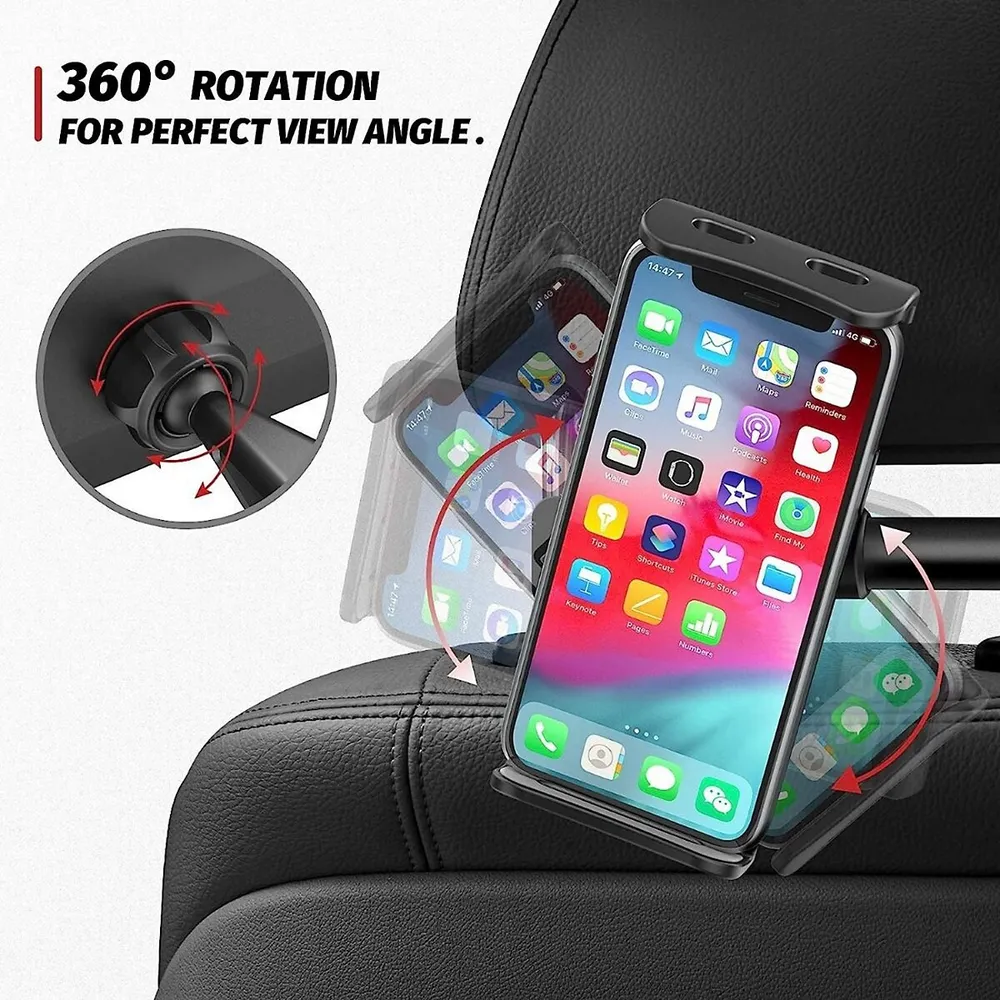 360 Rotating Car Seat Headrest Stand Phone & Tablet Holder
