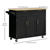 Rolling Kitchen Island Cart With Towel Rack