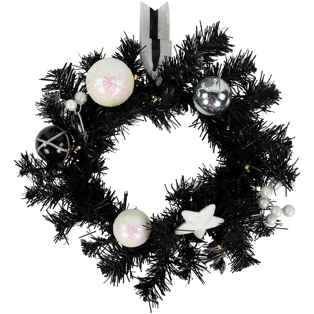 Northlight 6' x 10 Pre-Lit Decorated Black Pine Artificial Christmas  Garland Cool White LED Lights