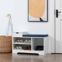 Shoe Bench With Storage Drawer And Cushion