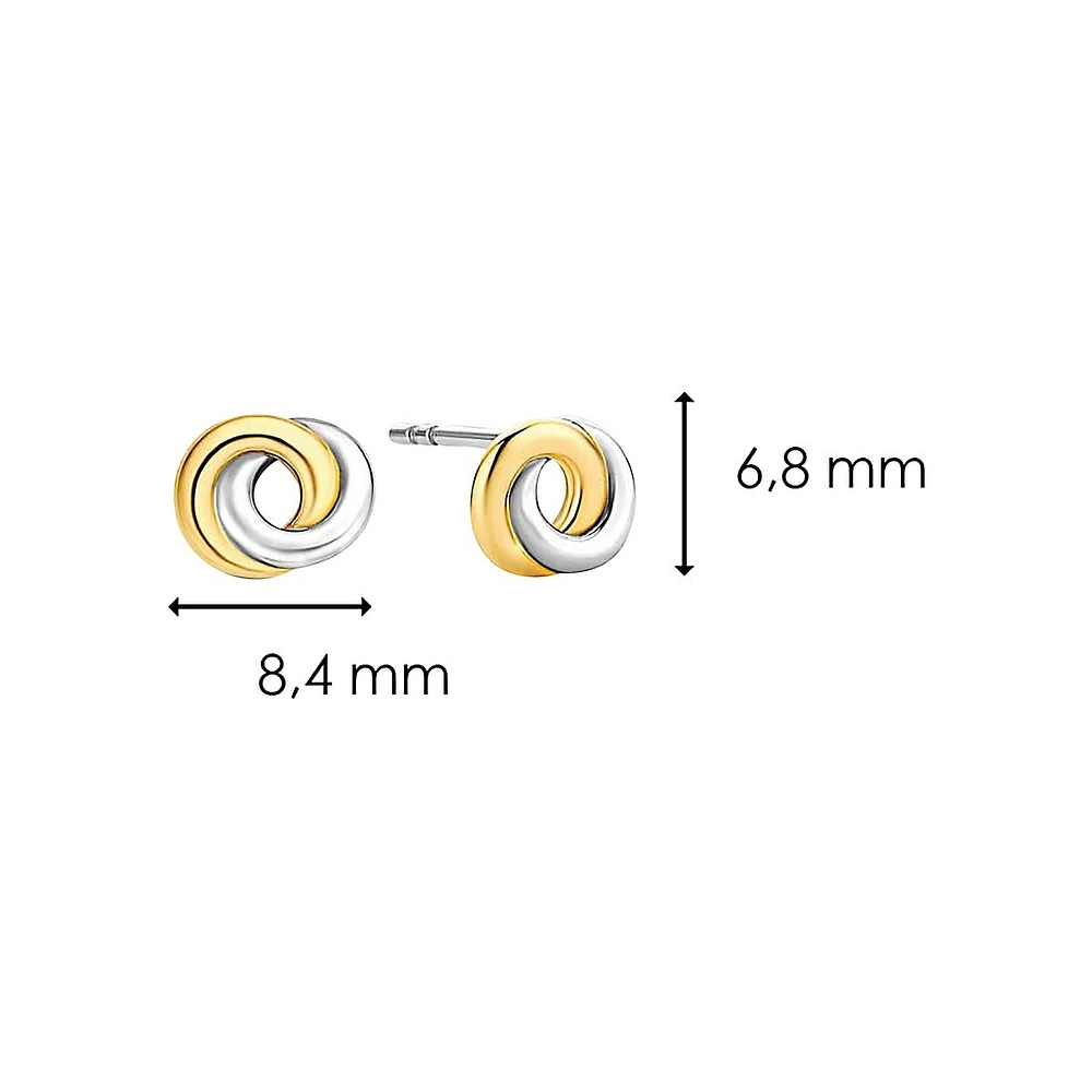 18K Yellow Goldplated & Sterling Silver Stud Earrings