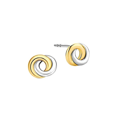 18K Yellow Goldplated & Sterling Silver Stud Earrings