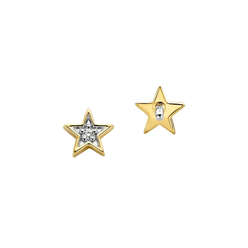 Starry Universe 18K Goldplated, Sterling Silver & Zirconia White Earrings