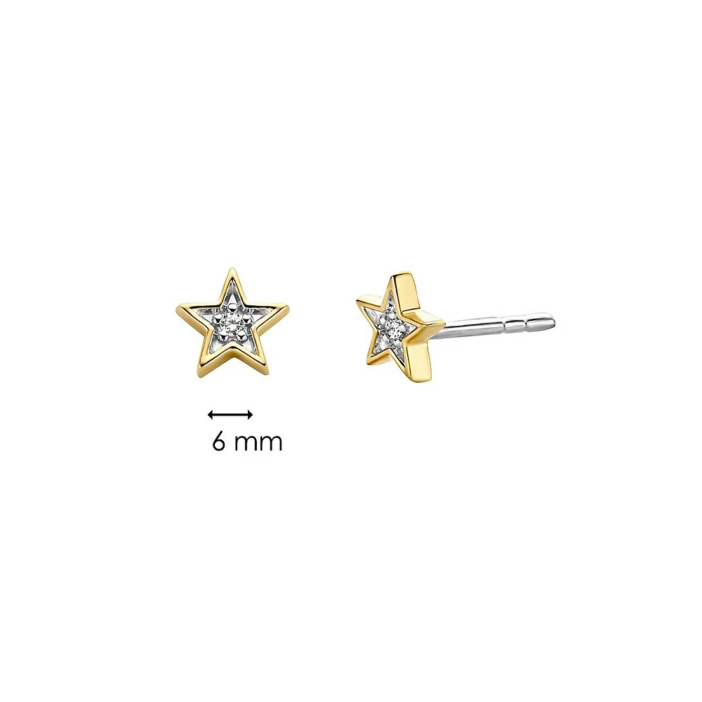 Starry Universe 18K Goldplated, Sterling Silver & Zirconia White Earrings